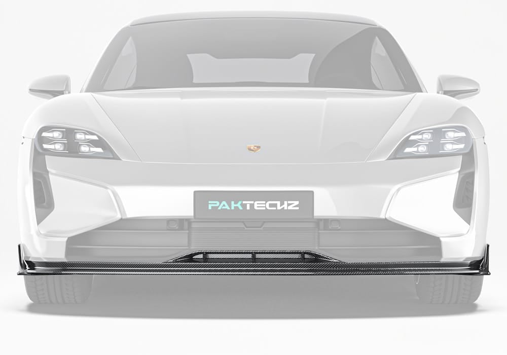 PAKTECHZ - PORSCHE TAYCAN 9J1.2 DRY CARBON FIBRE FRONT LIP - Aero Carbon UK