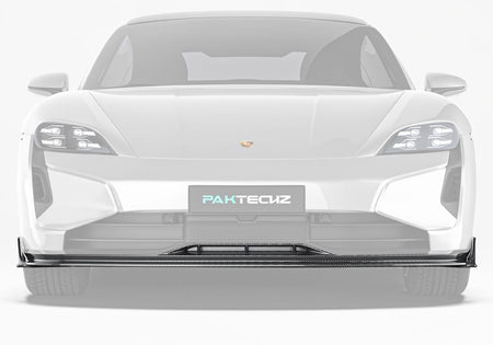 PAKTECHZ - PORSCHE TAYCAN 9J1.2 DRY CARBON FIBRE FRONT LIP - Aero Carbon UK