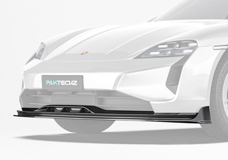 PAKTECHZ - PORSCHE TAYCAN 9J1.2 DRY CARBON FIBRE FRONT LIP - Aero Carbon UK