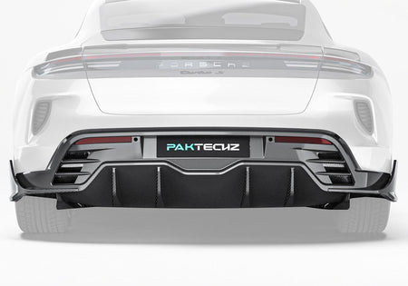 PAKTECHZ - PORSCHE TAYCAN 9J1.2 DRY CARBON FIBRE REAR DIFFUSER - Aero Carbon UK