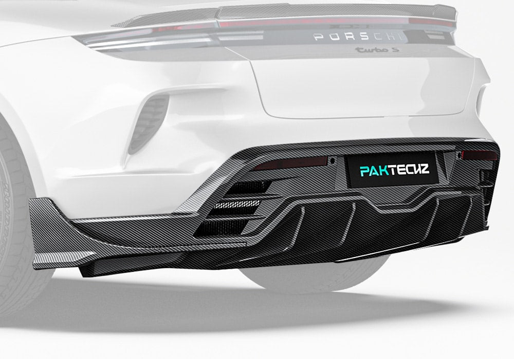 PAKTECHZ - PORSCHE TAYCAN 9J1.2 DRY CARBON FIBRE REAR DIFFUSER - Aero Carbon UK