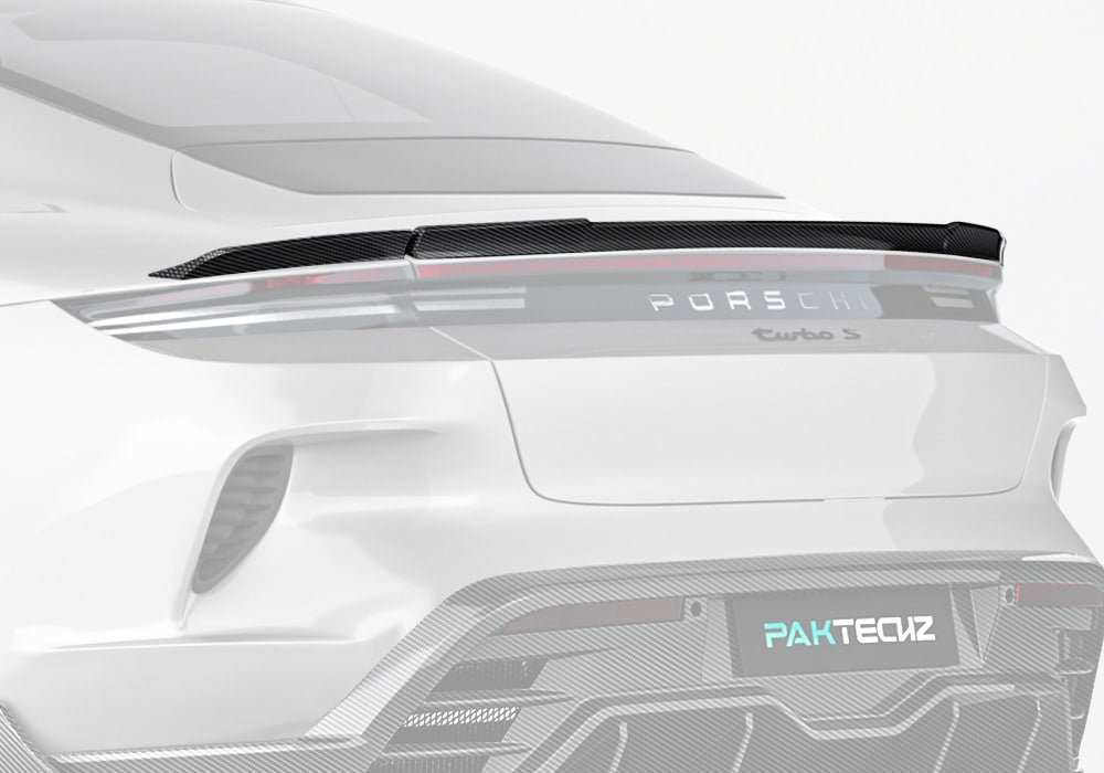 PAKTECHZ - PORSCHE TAYCAN 9J1.2 DRY CARBON FIBRE REAR SPOILER - Aero Carbon UK