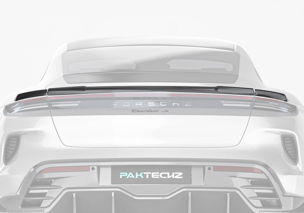 PAKTECHZ - PORSCHE TAYCAN 9J1.2 DRY CARBON FIBRE REAR SPOILER - Aero Carbon UK
