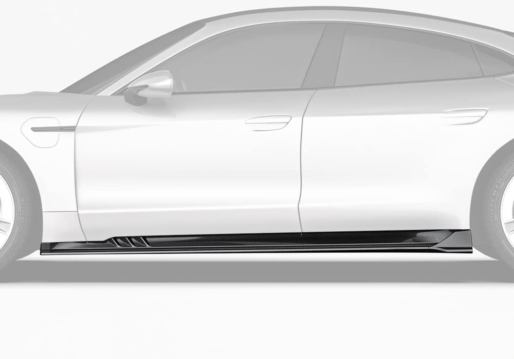PAKTECHZ - PORSCHE TAYCAN 9J1.2 DRY CARBON FIBRE SIDE SKIRTS - Aero Carbon UK