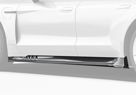 PAKTECHZ - PORSCHE TAYCAN 9J1.2 DRY CARBON FIBRE SIDE SKIRTS - Aero Carbon UK