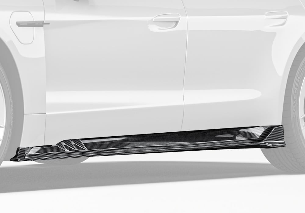 PAKTECHZ - PORSCHE TAYCAN 9J1.2 DRY CARBON FIBRE SIDE SKIRTS - Aero Carbon UK