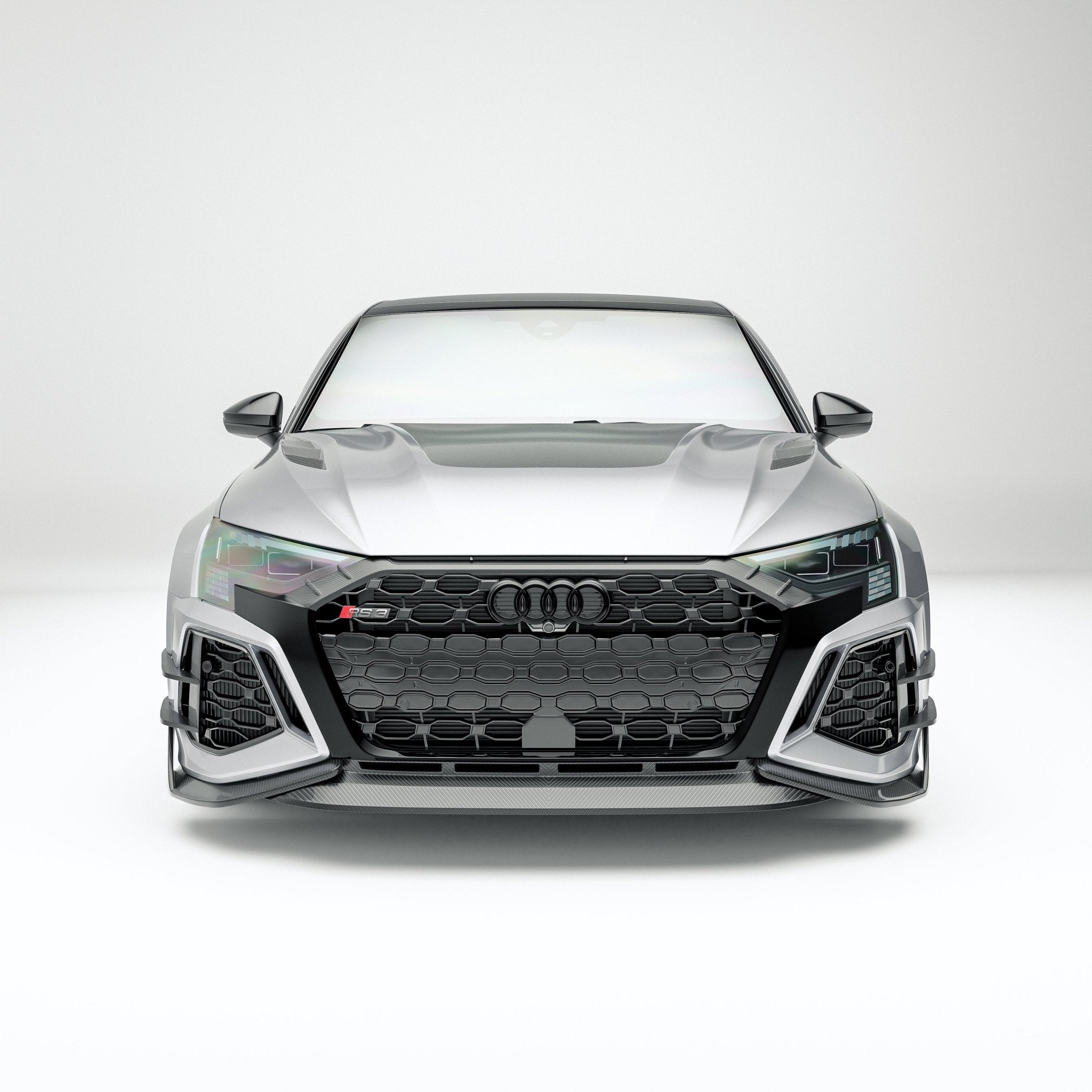 REVOZPORT - AUDI RS3 8Y SALOON DRY CARBON FIBER FRONT GRILLE TRIM - Aero Carbon UK