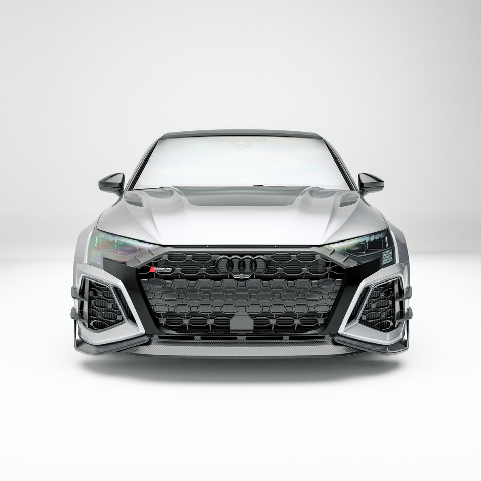 REVOZPORT - AUDI RS3 8Y SALOON DRY CARBON FIBER FRONT GRILLE TRIM - Aero Carbon UK