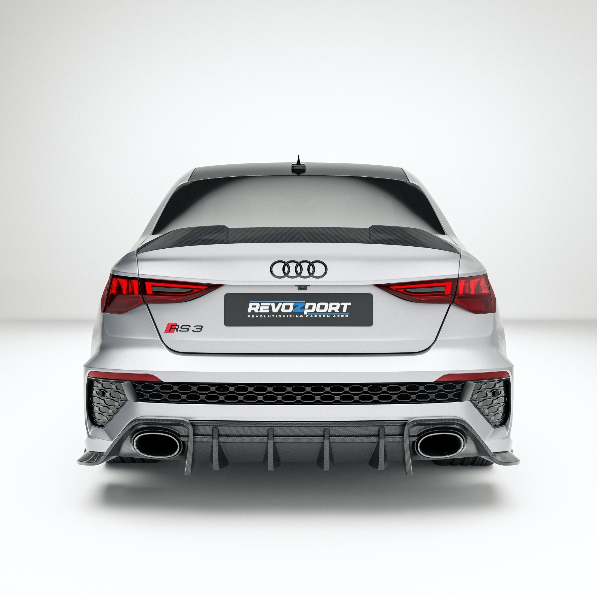 REVOZPORT - AUDI RS3 8Y SALOON DRY CARBON FIBER REAR DIFFUSER - Aero Carbon UK