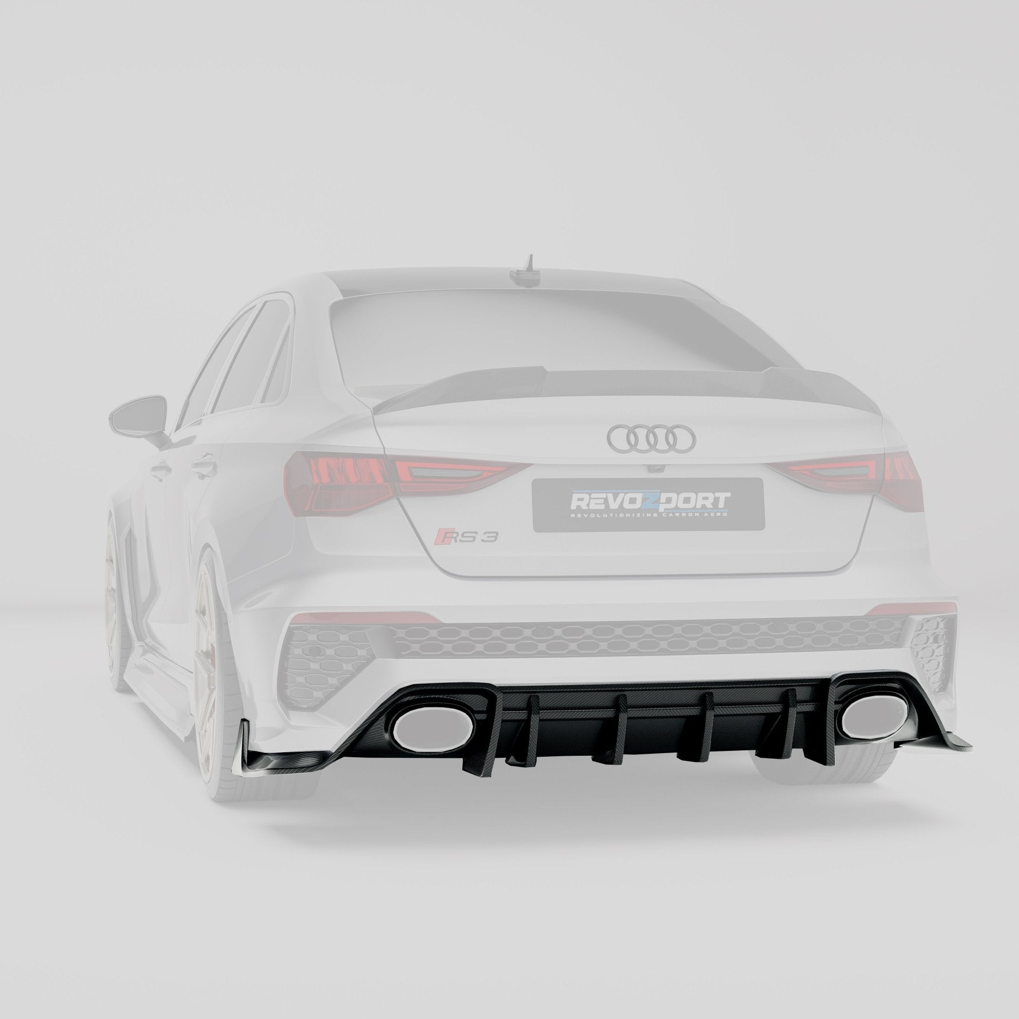 REVOZPORT - AUDI RS3 8Y SALOON DRY CARBON FIBER REAR DIFFUSER - Aero Carbon UK