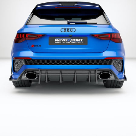 REVOZPORT - AUDI RS3 8Y SPORTBACK DRY CARBON FIBER REAR DIFFUSER - Aero Carbon UK