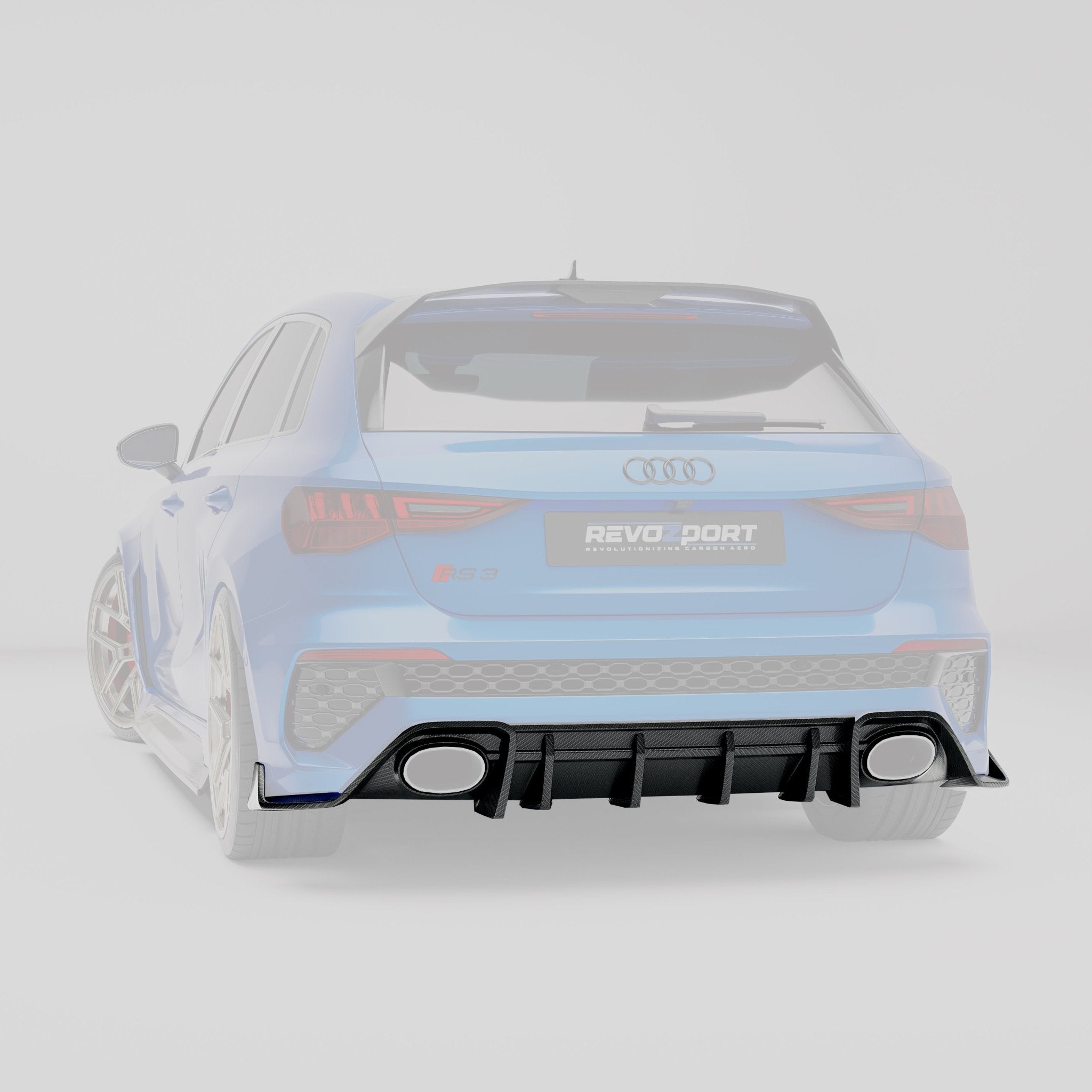 REVOZPORT - AUDI RS3 8Y SPORTBACK DRY CARBON FIBER REAR DIFFUSER - Aero Carbon UK