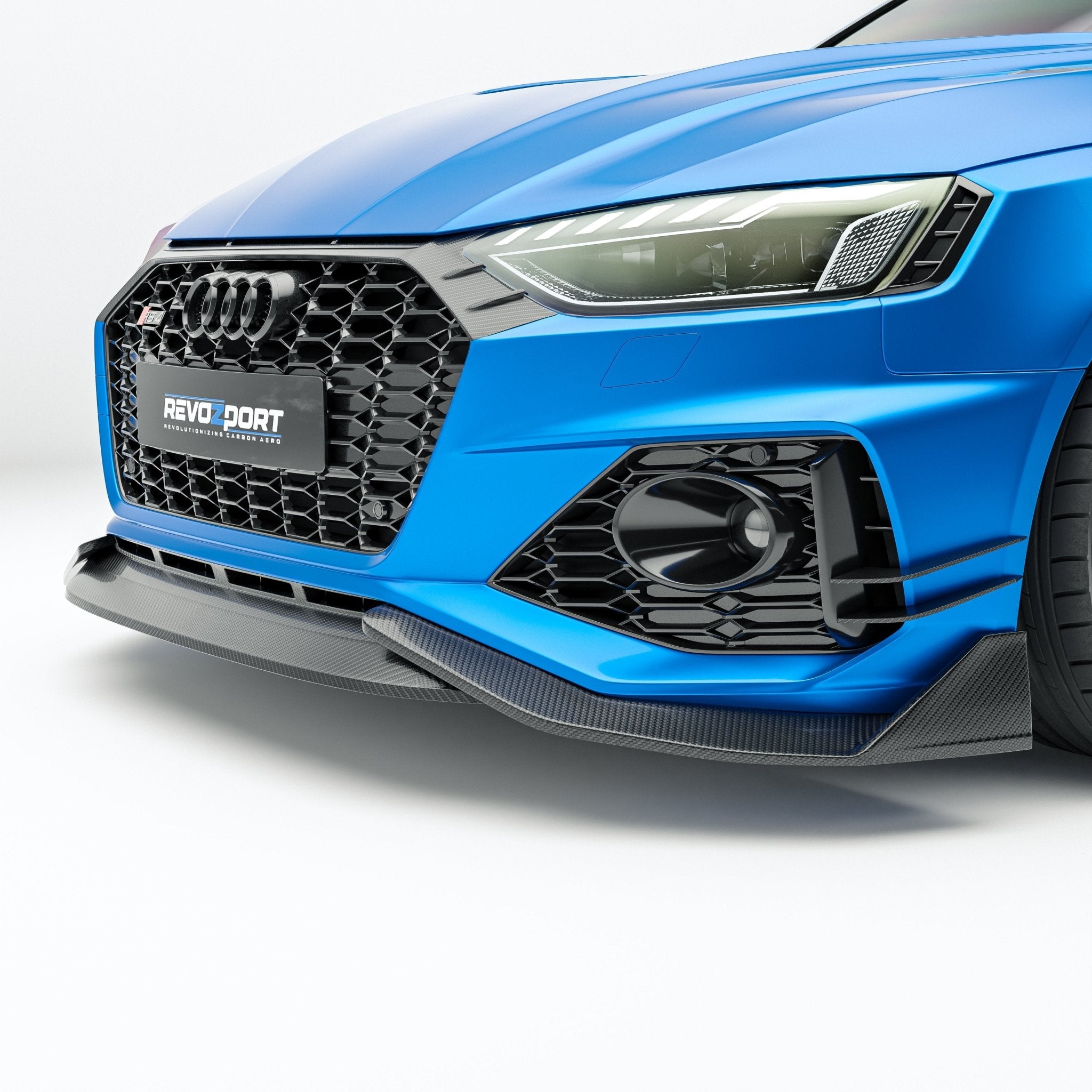 REVOZPORT - AUDI RS4 B9.5 DRY CARBON FIBER FRONT CANARDS - Aero Carbon UK