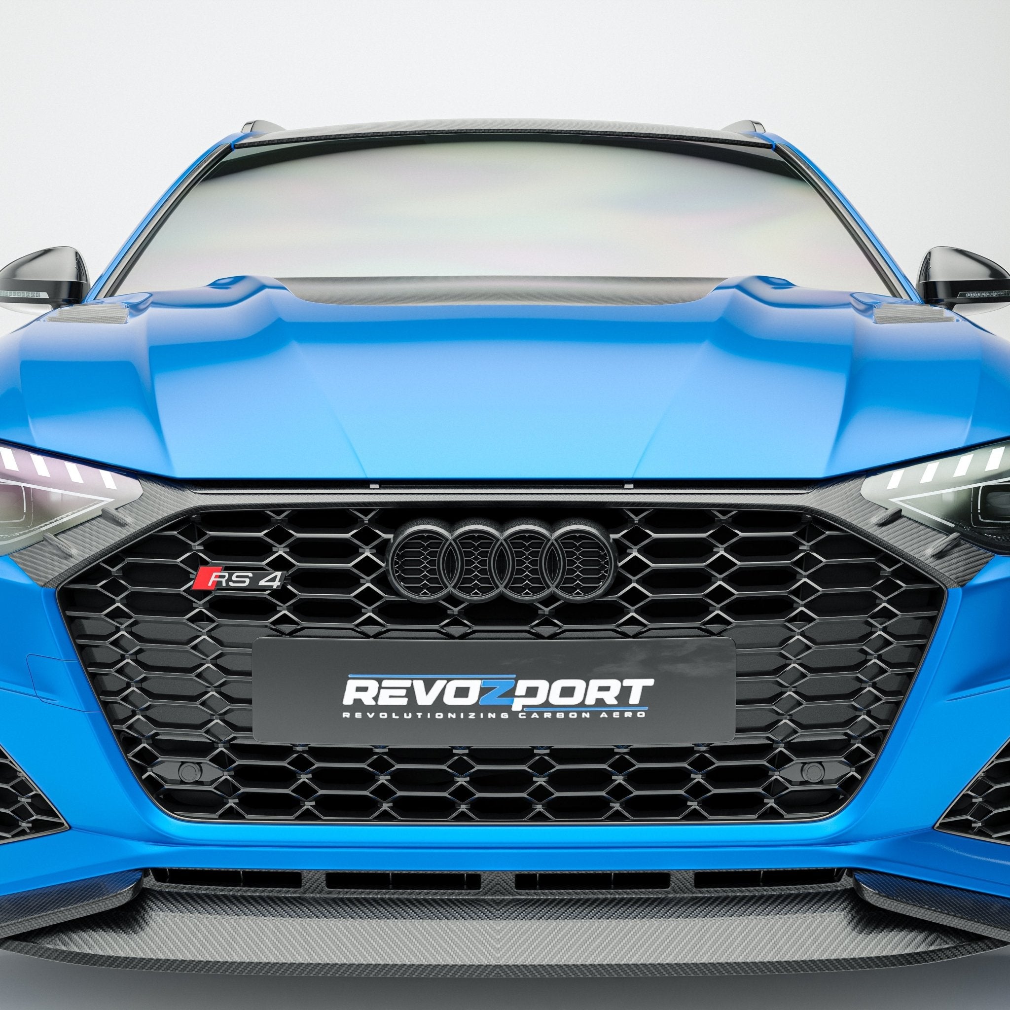 REVOZPORT - AUDI RS4 B9.5 DRY CARBON FIBER FRONT GRILLE TRIM - Aero Carbon UK