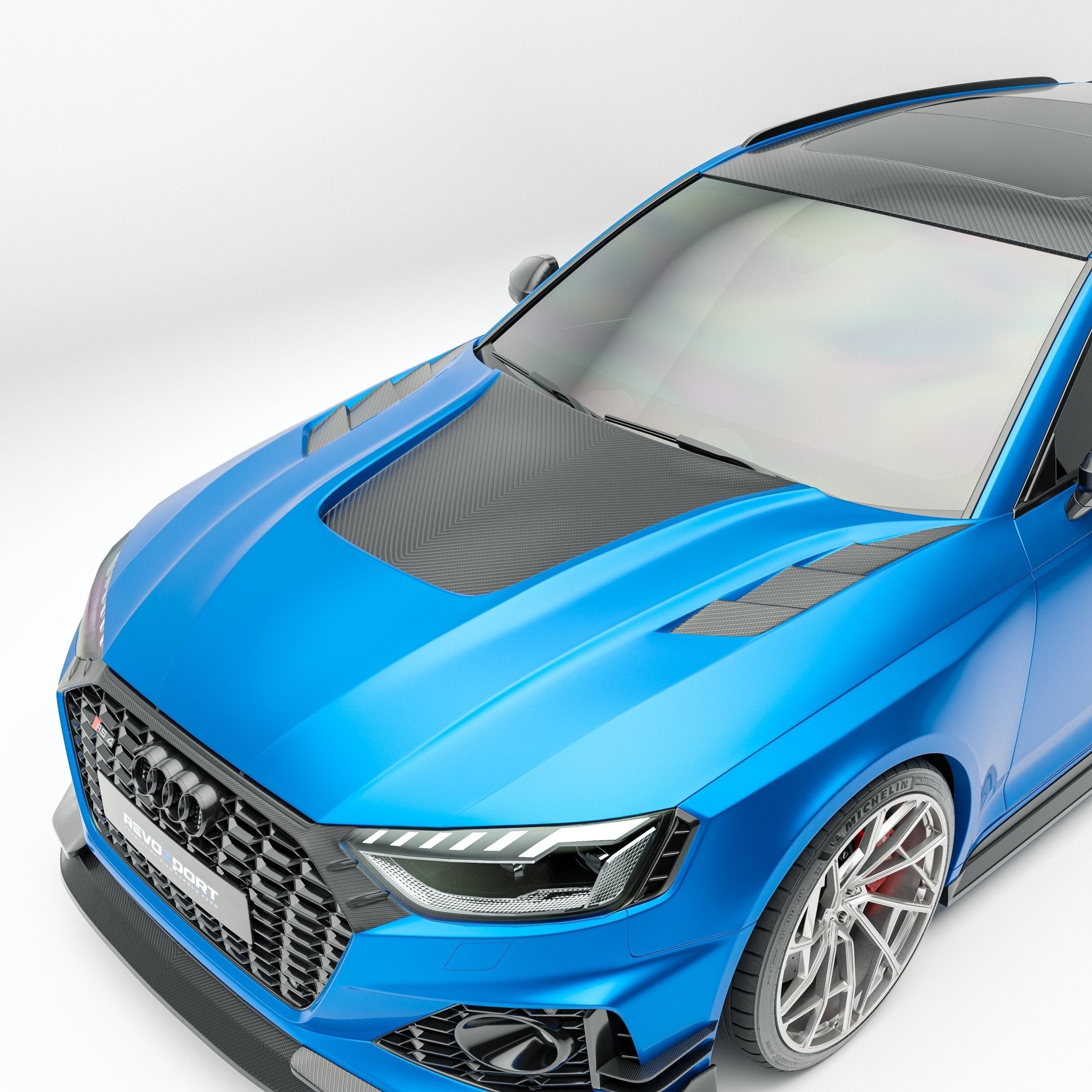 REVOZPORT - AUDI RS4 B9.5 DRY CARBON FIBER HOOD BONNET - Aero Carbon UK