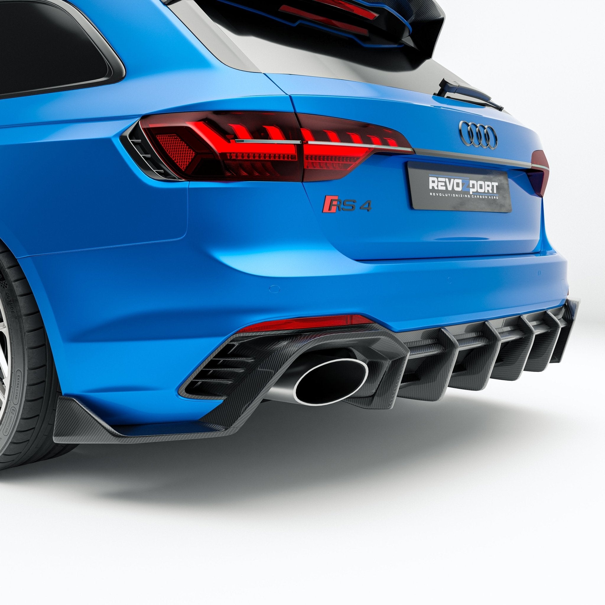 REVOZPORT - AUDI RS4 B9.5 DRY CARBON FIBER REAR DIFFUSER - Aero Carbon UK