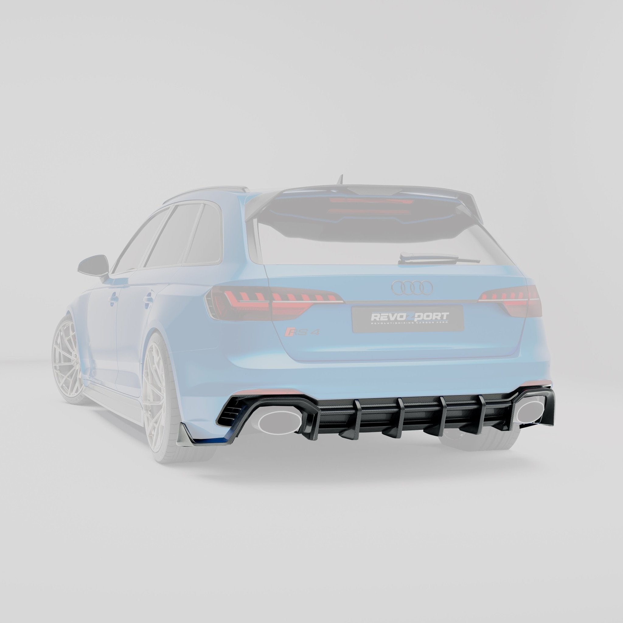 REVOZPORT - AUDI RS4 B9.5 DRY CARBON FIBER REAR DIFFUSER - Aero Carbon UK