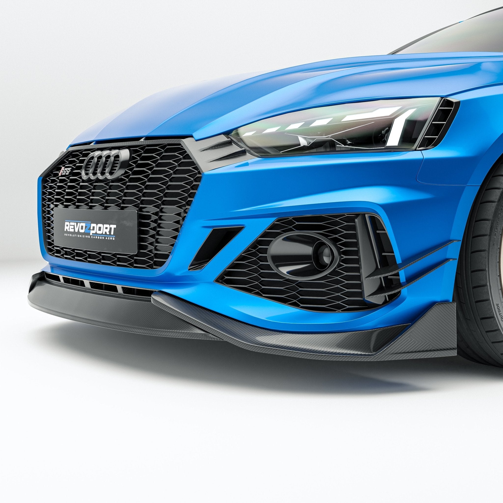 REVOZPORT - AUDI RS5 B9.5 CARBON FIBRE FRONT BUMPER CANARDS - Aero Carbon UK