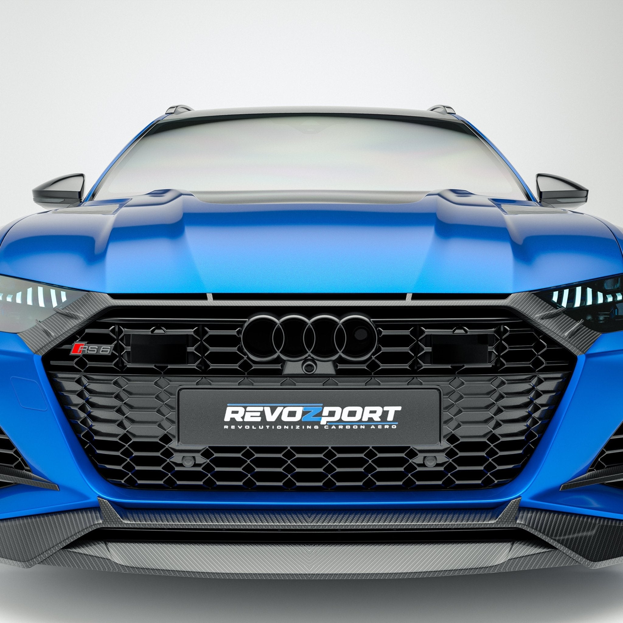 REVOZPORT - AUDI RS6 C8 DRY CARBON FIBER FRONT GRILLE TRIM - Aero Carbon UK