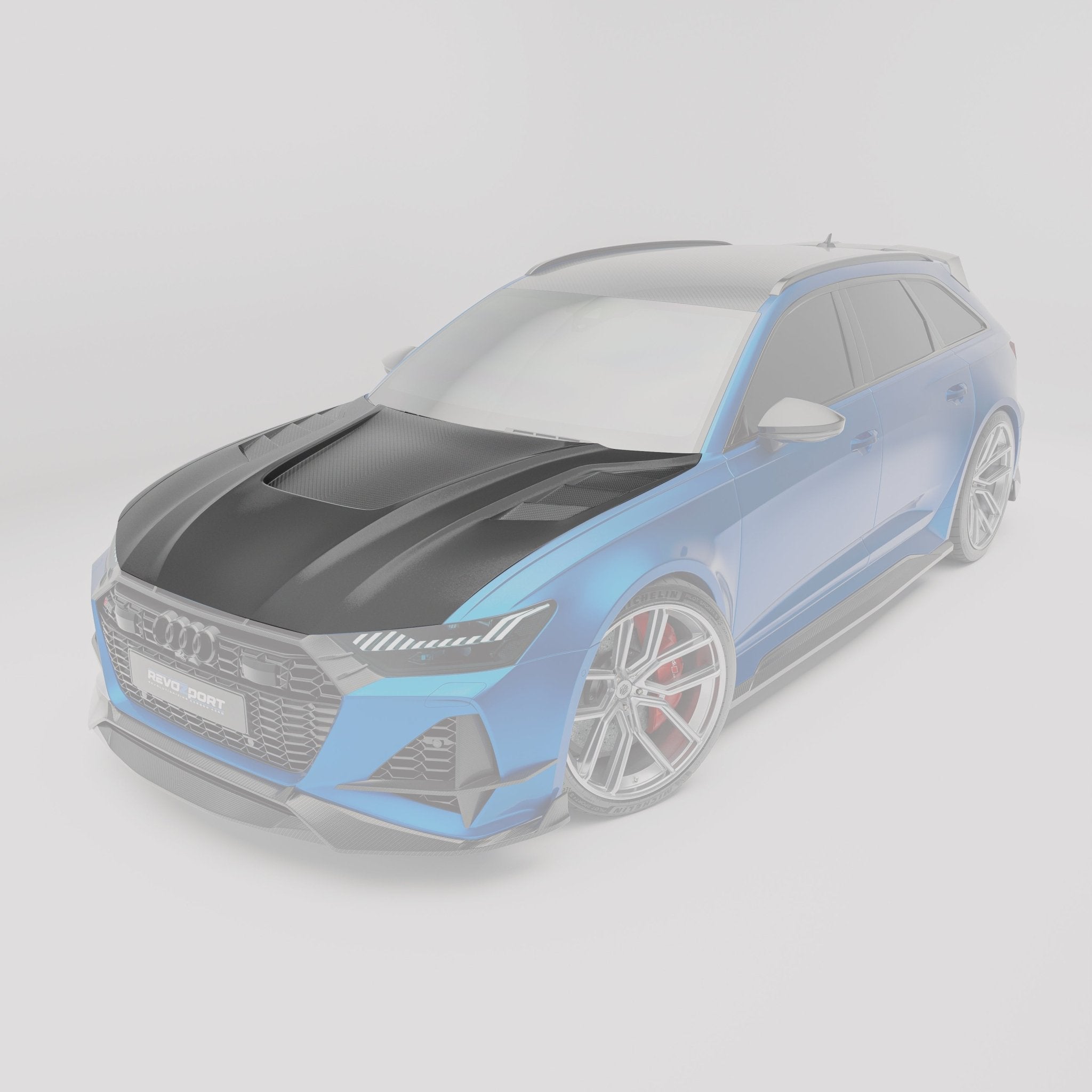 REVOZPORT - AUDI RS6 C8 DRY CARBON FIBER HOOD BONNET - Aero Carbon UK