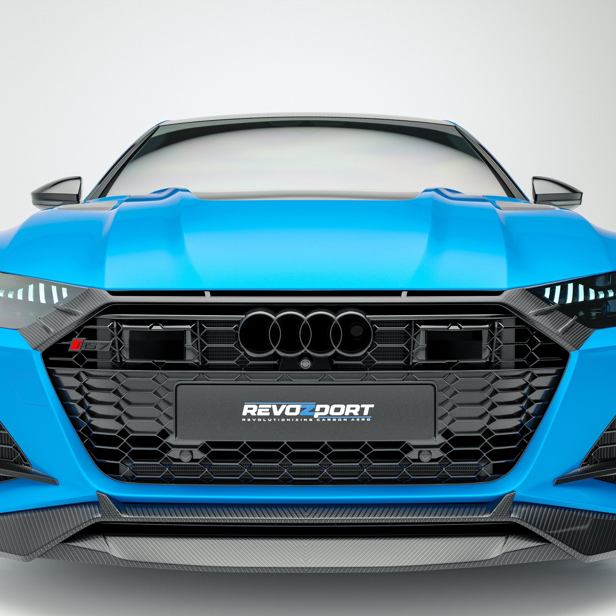 REVOZPORT - AUDI RS7 C8 DRY CARBON FIBER FRONT GRILLE TRIM - Aero Carbon UK