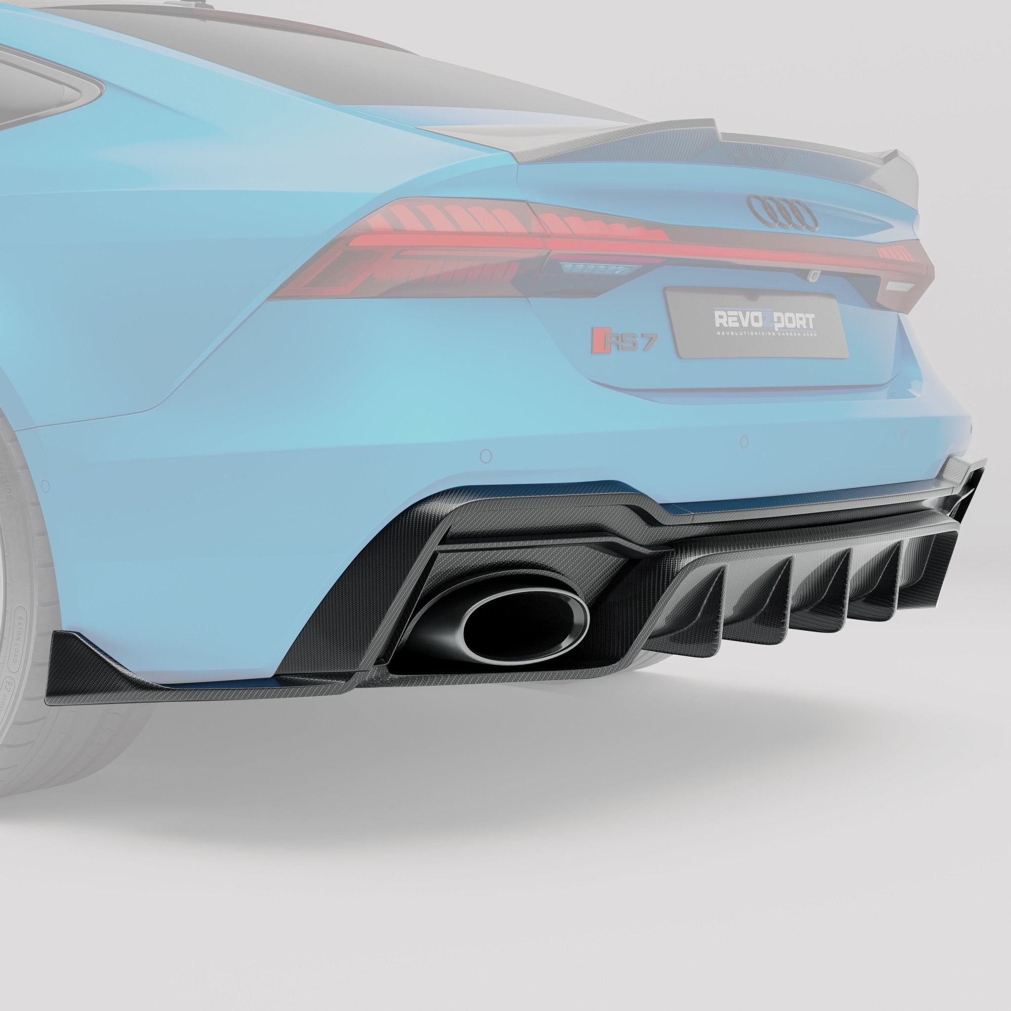 REVOZPORT - AUDI RS7 C8 DRY CARBON FIBER REAR DIFFUSER - Aero Carbon UK