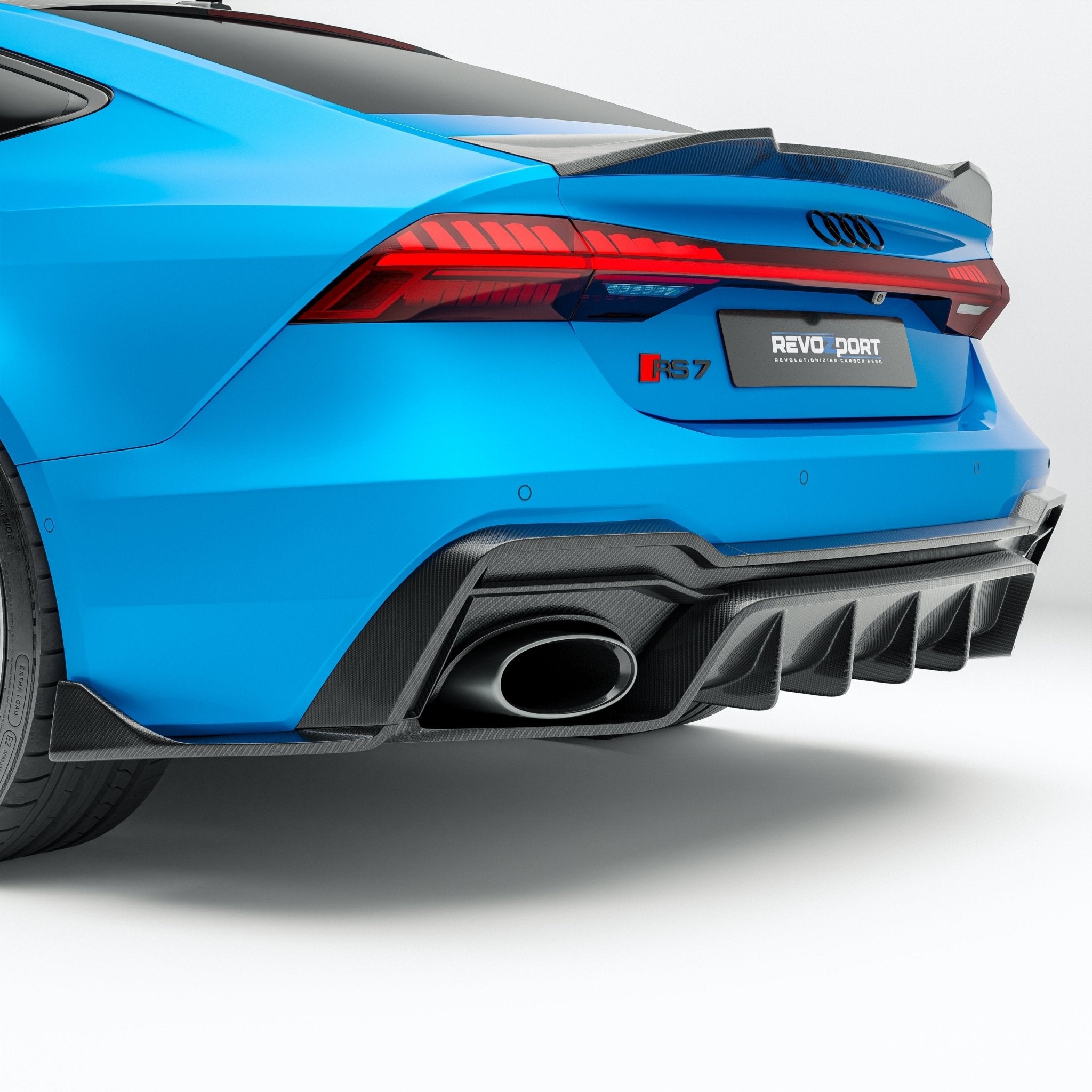 REVOZPORT - AUDI RS7 C8 DRY CARBON FIBER REAR DIFFUSER - Aero Carbon UK