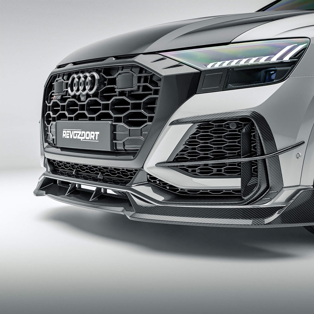 REVOZPORT - AUDI RSQ8 PRE-LCI DRY CARBON FIBRE FRONT CANARDS - Aero Carbon UK