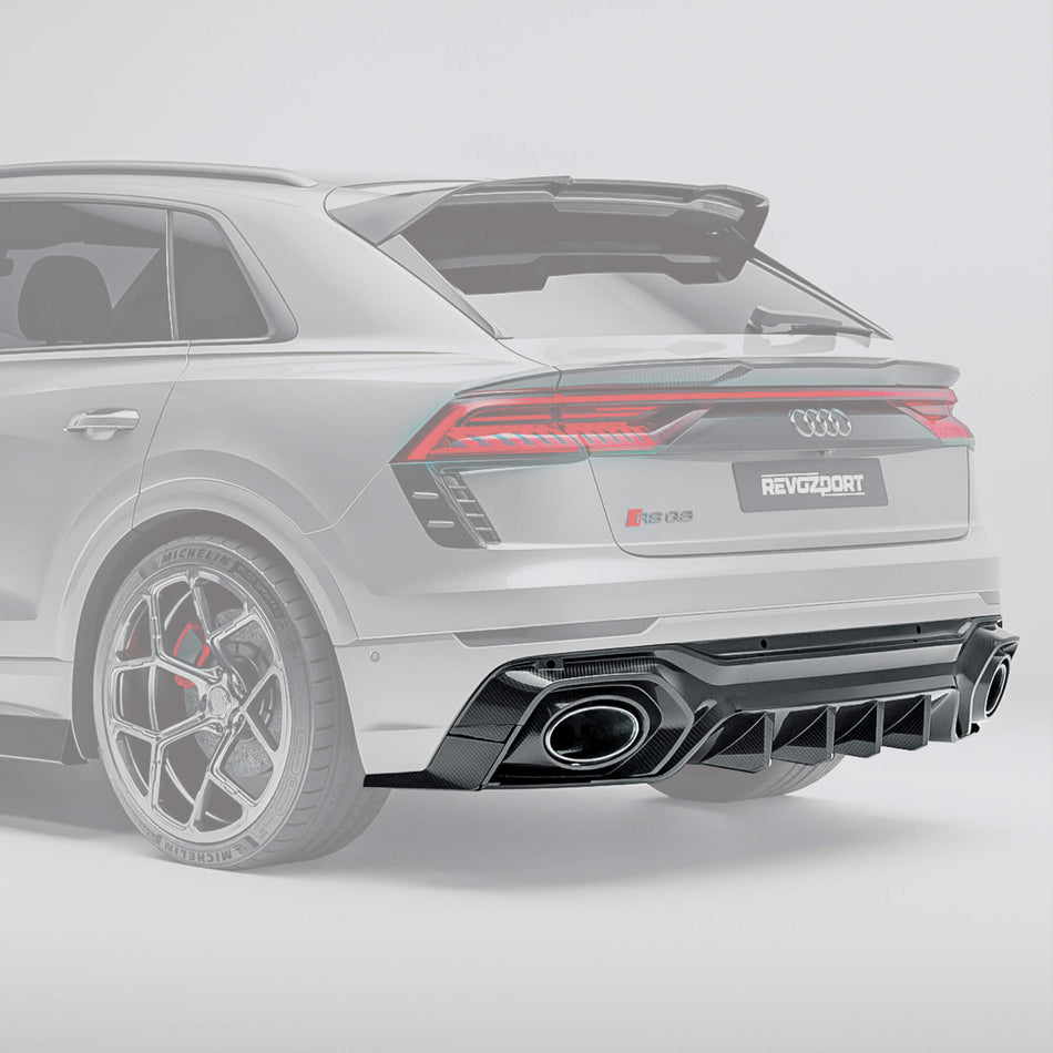 REVOZPORT - AUDI RSQ8 PRE-LCI DRY CARBON FIBRE REAR DIFFUSER - Aero Carbon UK