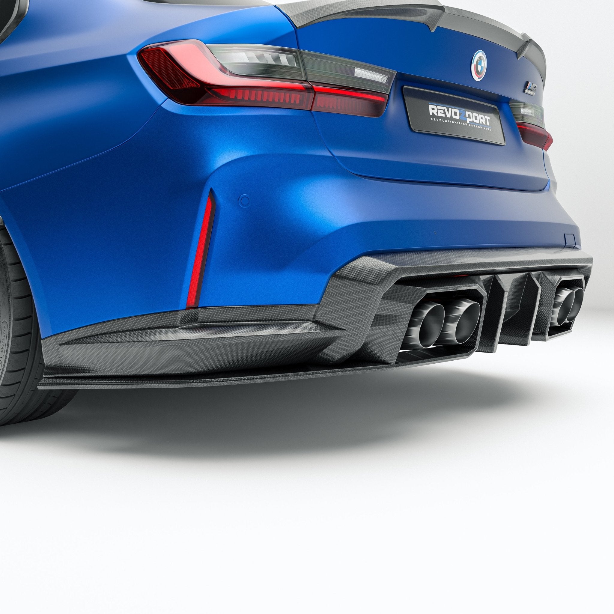 REVOZPORT - BMW M3 G80 DRY CARBON FIBER REAR DIFFUSER - Aero Carbon UK