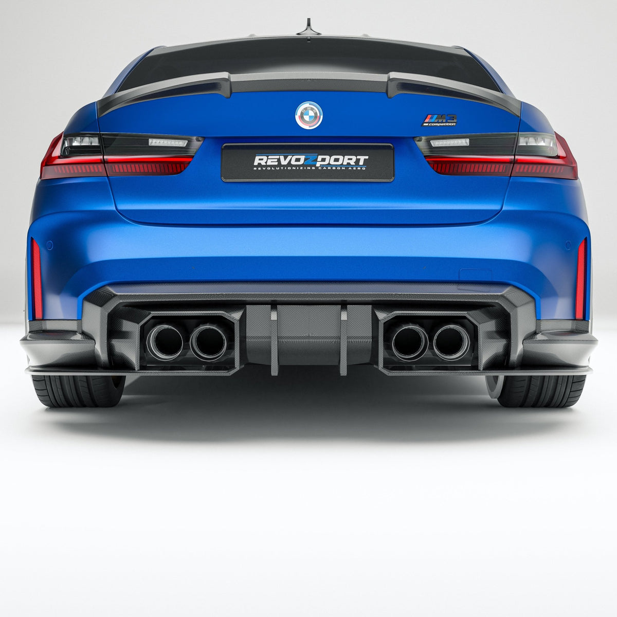 REVOZPORT - BMW M3 G80 DRY CARBON FIBER REAR DIFFUSER - Aero Carbon UK
