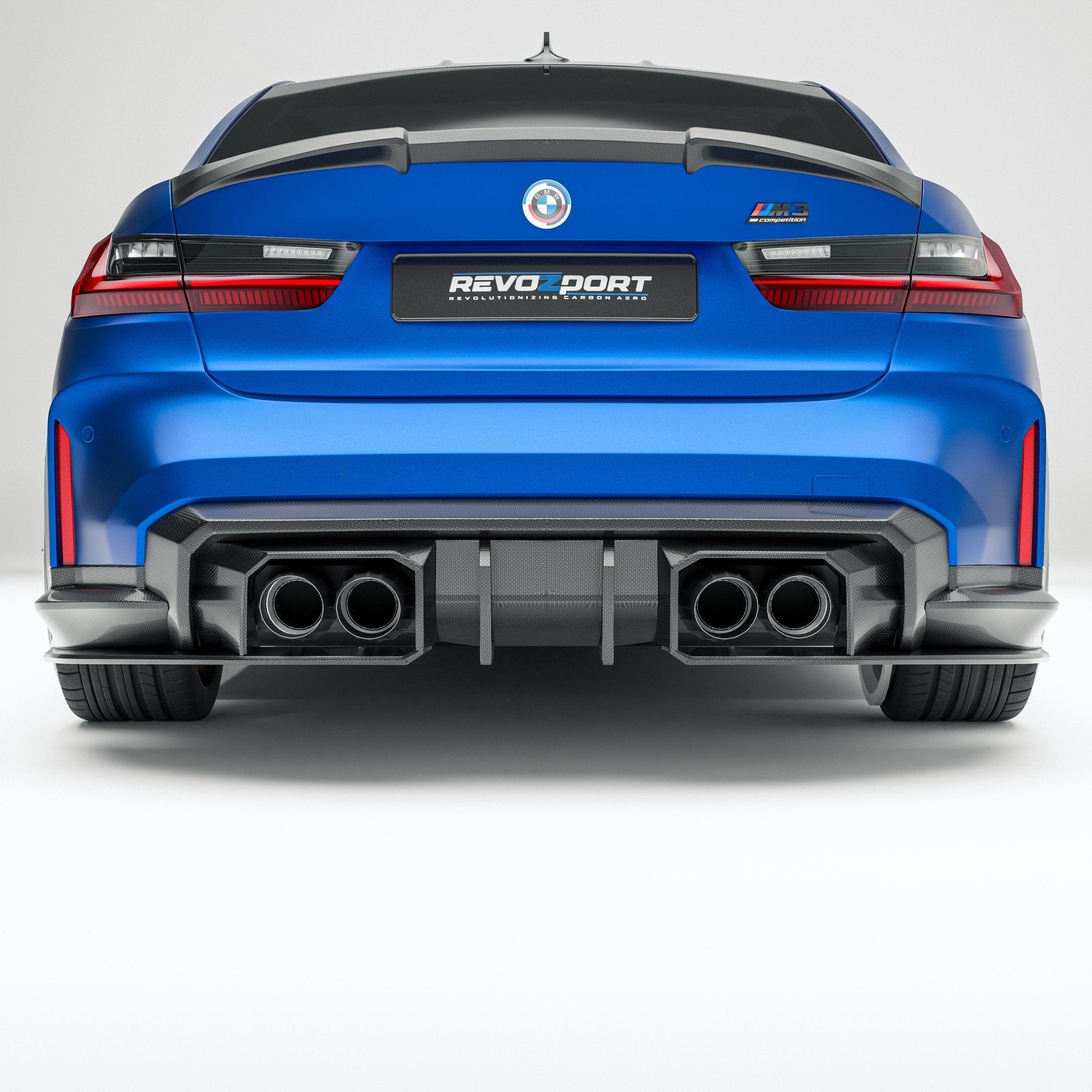 REVOZPORT - BMW M3 G80 DRY CARBON FIBER REAR DIFFUSER - Aero Carbon UK