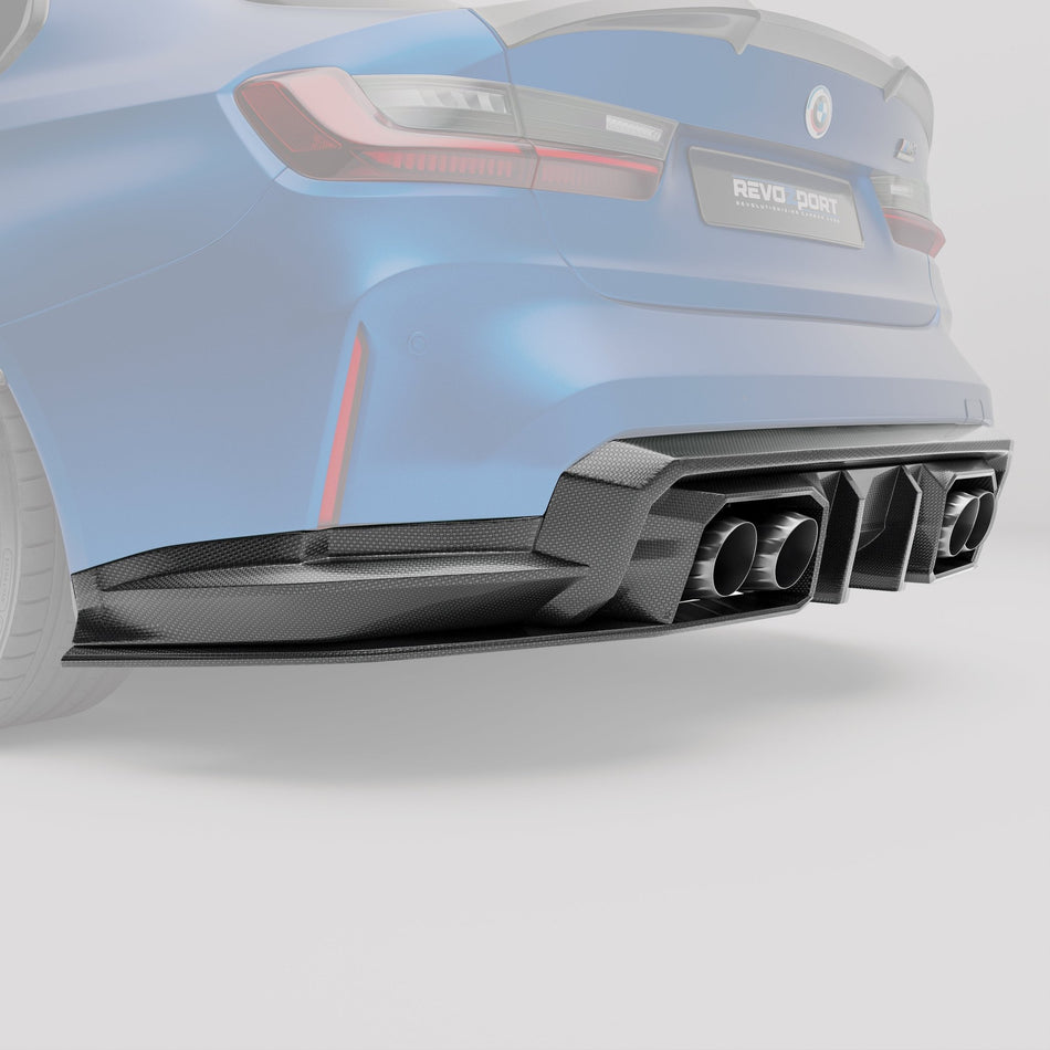 REVOZPORT - BMW M3 G80 DRY CARBON FIBER REAR DIFFUSER - Aero Carbon UK