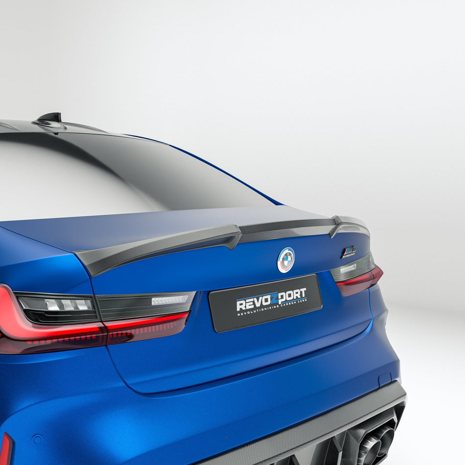 REVOZPORT - BMW M3 G80 DRY CARBON FIBER REAR SPOILER - Aero Carbon UK