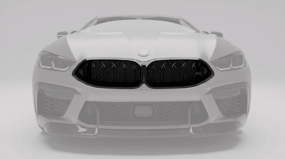 REVOZPORT - BMW M8 F91 / F92 / F93 GLOSS BLACK FRONT GRILLE - Aero Carbon UK