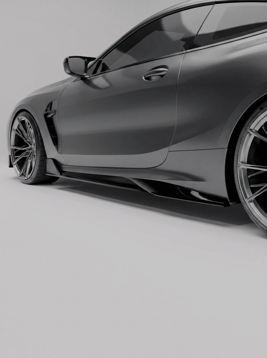 REVOZPORT - BMW M8 F91 / F92 / G14 / G15 GLOSS BLACK SIDE SKIRTS - Aero Carbon UK