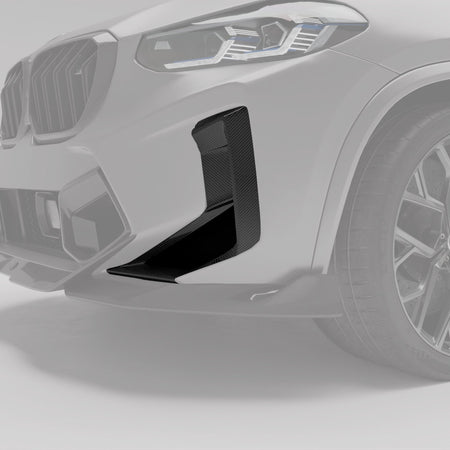 REVOZPORT - BMW X4M F98 LCI CARBON FIBER BUMPER AIR INTAKE COVERS - Aero Carbon UK