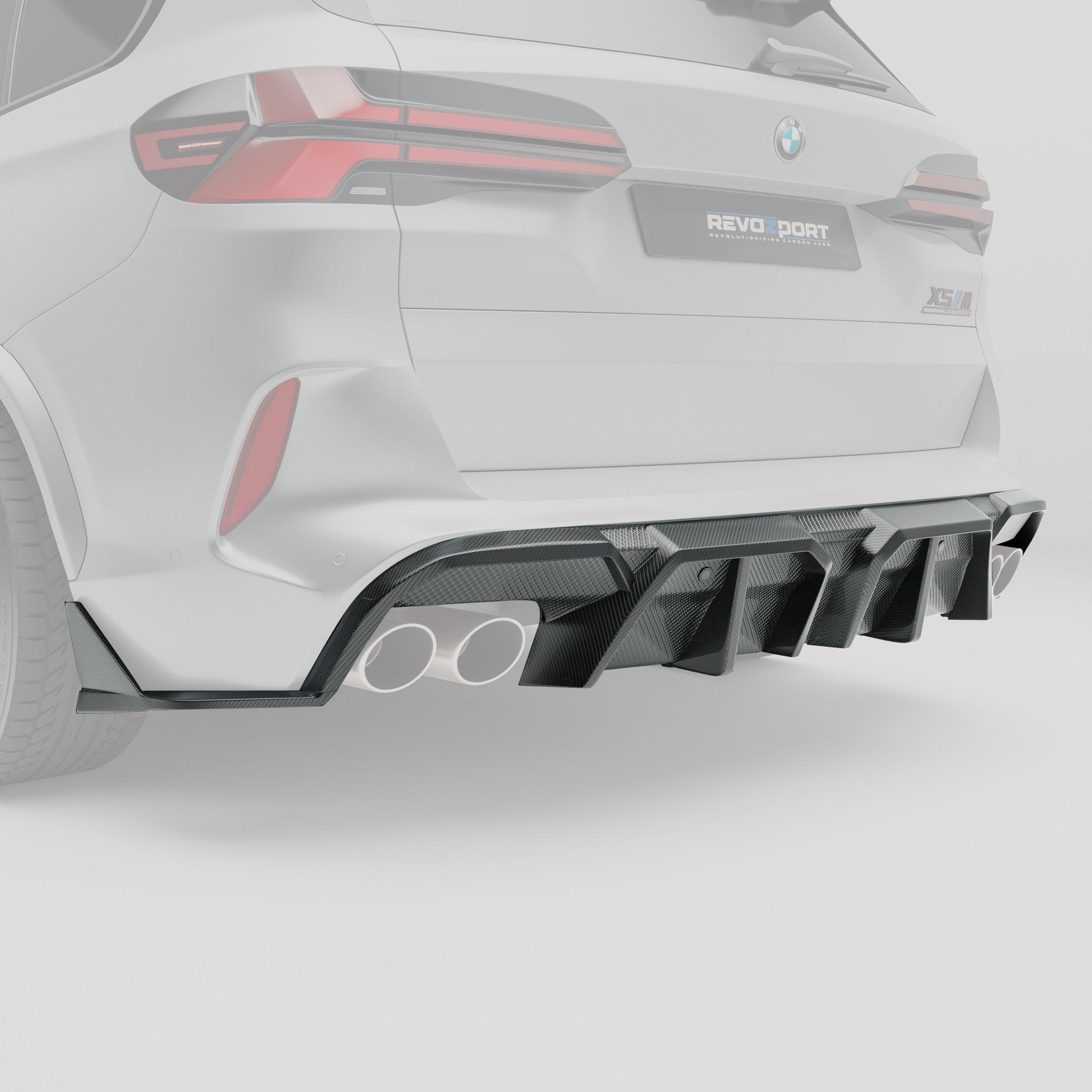 REVOZPORT - BMW X5M F95 LCI CARBON FIBER REAR DIFFUSER - Aero Carbon UK