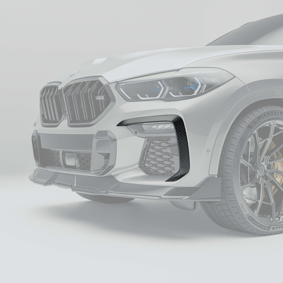 REVOZPORT - BMW X6 G06 PRE-LCI CARBON FIBRE FRONT CANARDS - Aero Carbon UK