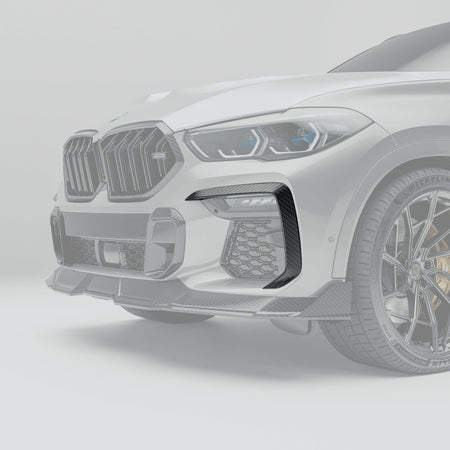 REVOZPORT - BMW X6 G06 PRE-LCI CARBON FIBRE FRONT CANARDS - Aero Carbon UK