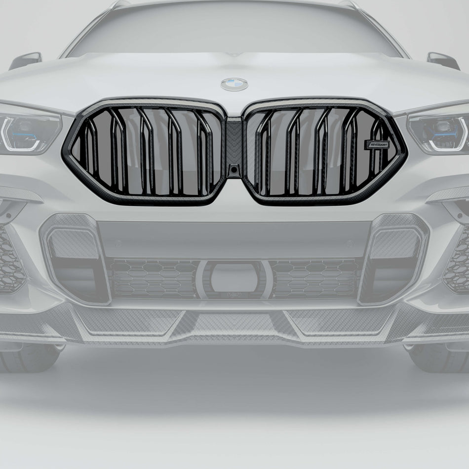 REVOZPORT - BMW X6 G06 PRE-LCI CARBON FIBRE FRONT GRILLE - Aero Carbon UK