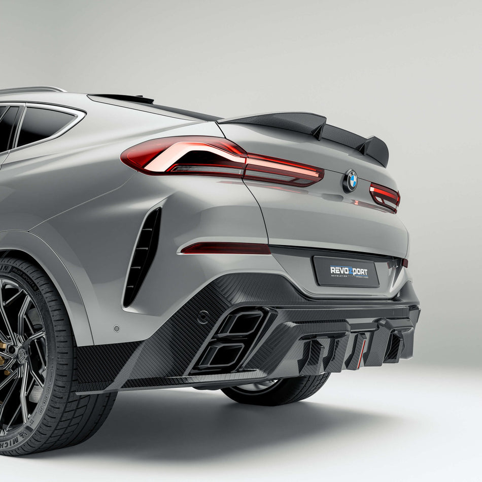 REVOZPORT - BMW X6 G06 PRE-LCI CARBON FIBRE REAR DIFFUSER - Aero Carbon UK