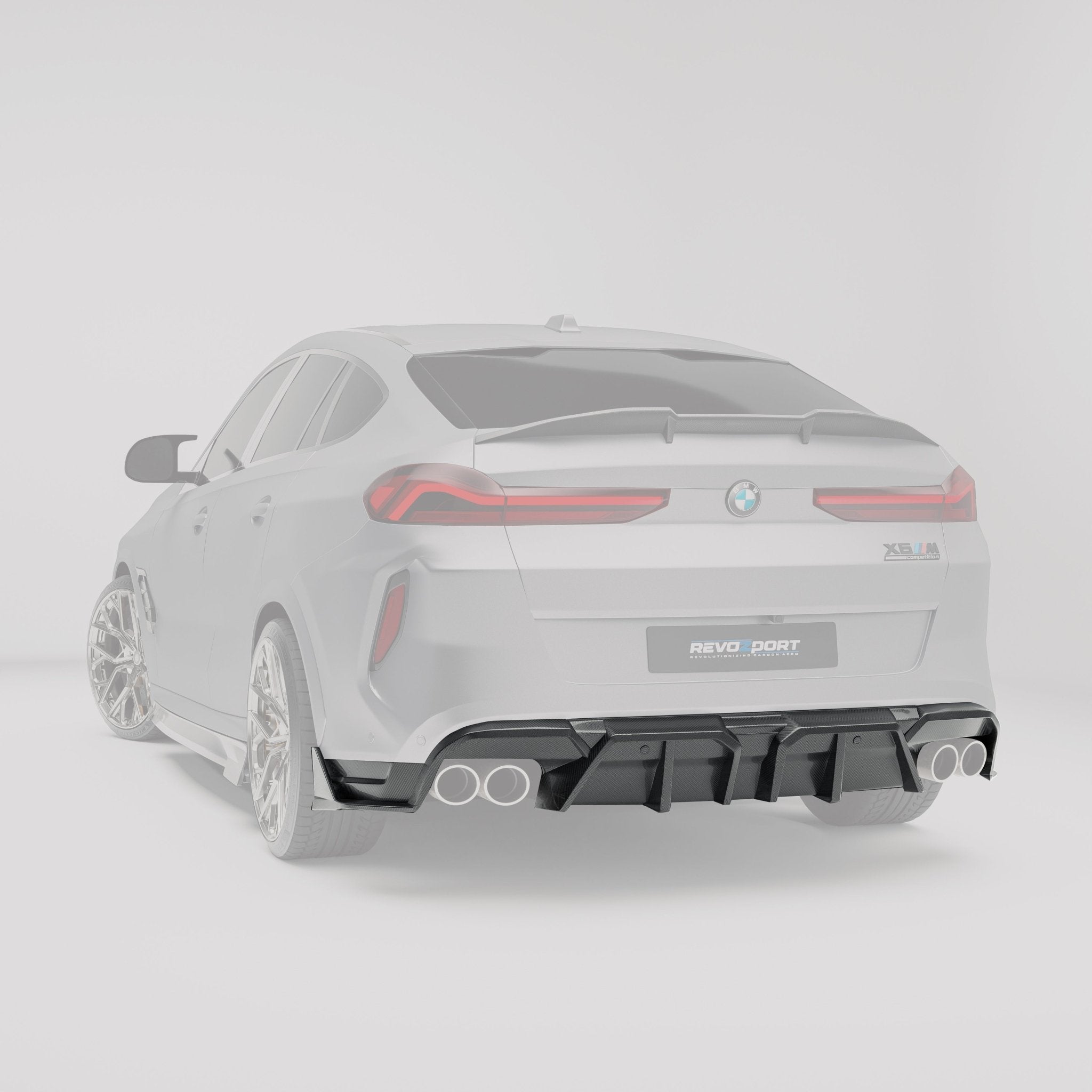 REVOZPORT - BMW X6M F96 LCI CARBON FIBER REAR DIFFUSER - Aero Carbon UK