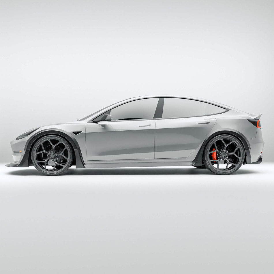 REVOZPORT - TESLA MODEL 3 2017-2023 DRY CARBON FIBER FENDER FLARES - Aero Carbon UK
