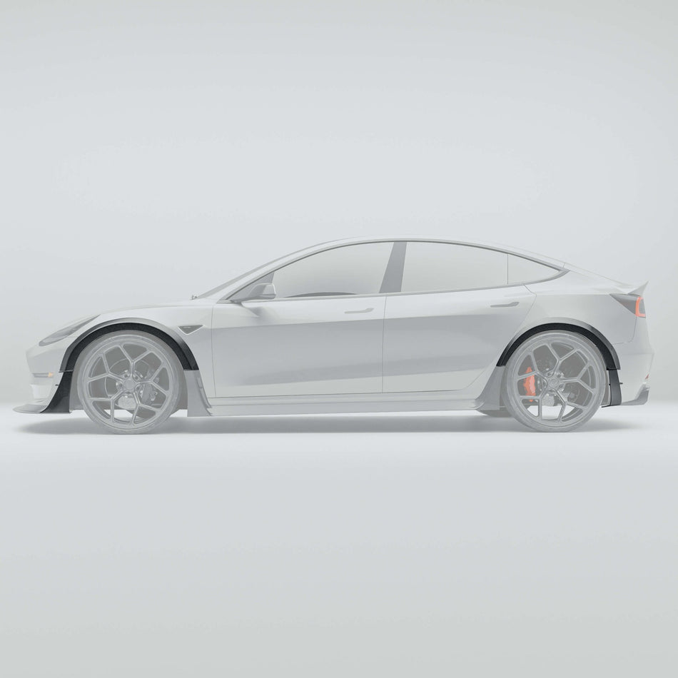 REVOZPORT - TESLA MODEL 3 2017-2023 DRY CARBON FIBER FENDER FLARES - Aero Carbon UK