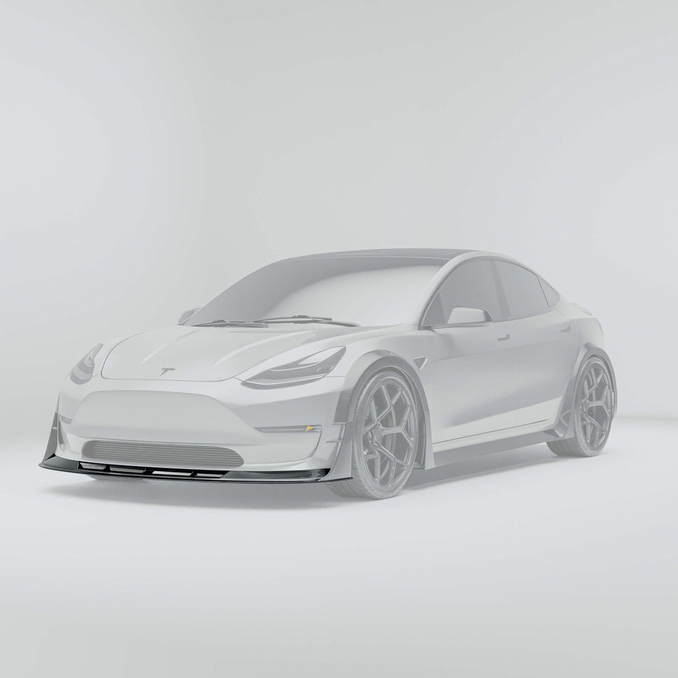 REVOZPORT - TESLA MODEL 3 2017-2023 DRY CARBON FIBER FRONT LIP - Aero Carbon UK