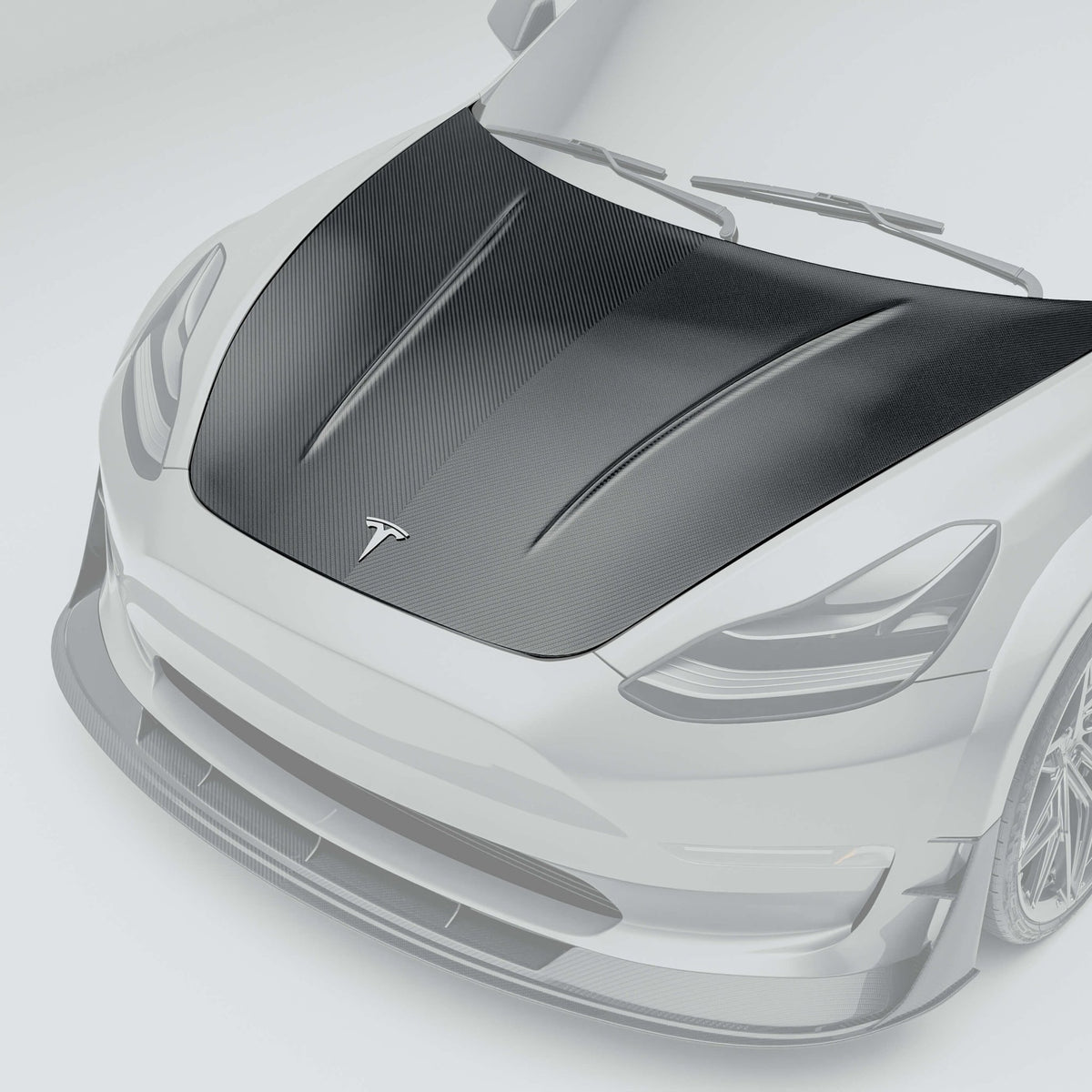 REVOZPORT - TESLA MODEL 3 2017-2023 DRY CARBON FIBER HOOD BONNET - Aero Carbon UK
