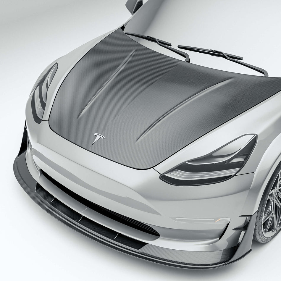 REVOZPORT - TESLA MODEL 3 2017-2023 DRY CARBON FIBER HOOD BONNET - Aero Carbon UK
