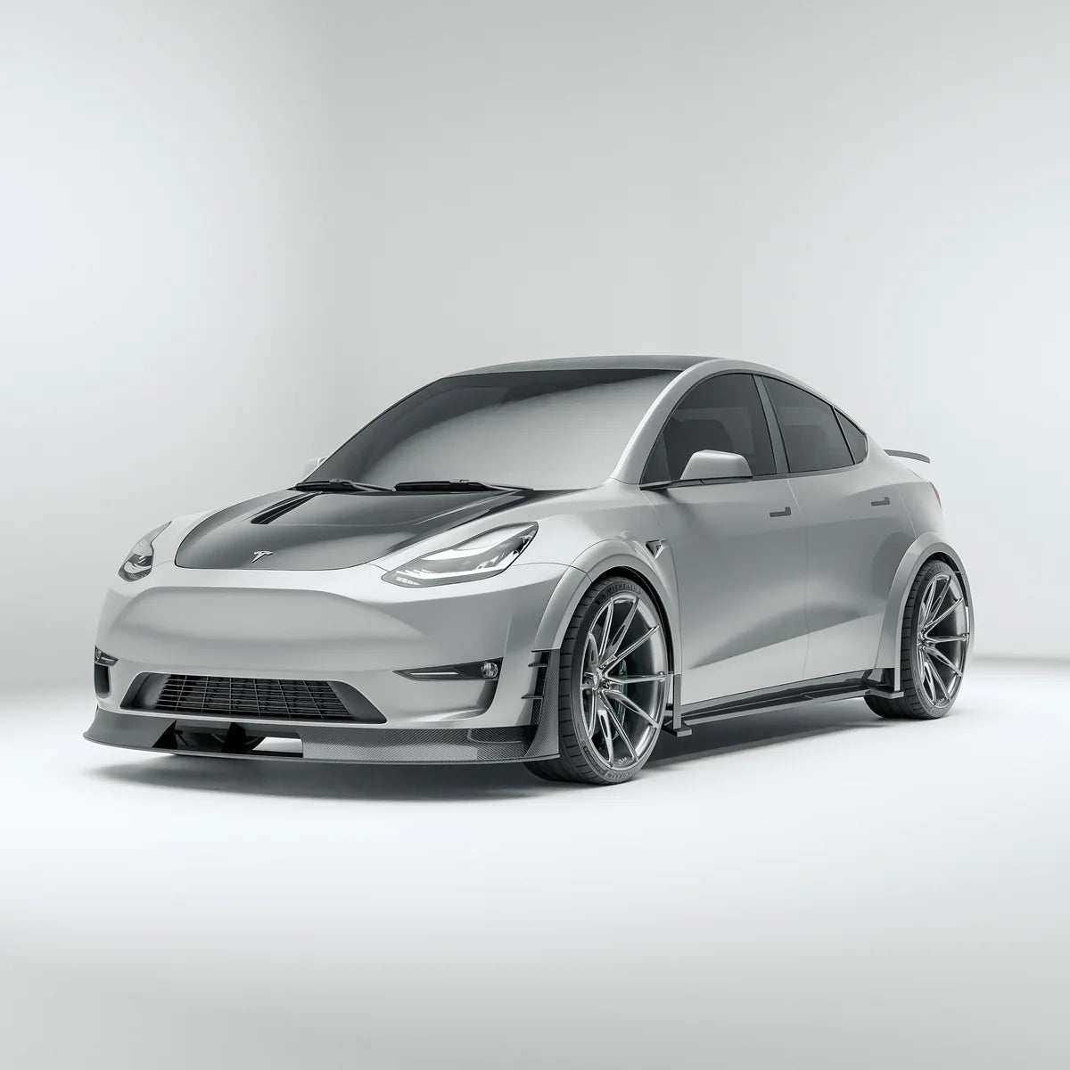 REVOZPORT - TESLA MODEL Y 2021-2024 DRY CARBON FIBER FRONT LIP - Aero Carbon UK