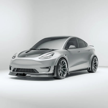 REVOZPORT - TESLA MODEL Y 2021-2024 DRY CARBON FIBER FRONT LIP - Aero Carbon UK